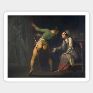 Hamlet and his Mother. Episode from Shakspeare's Hamlet by Nicolai Abildgaard Sticker